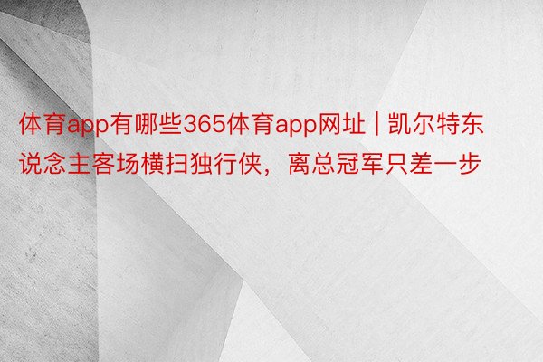 体育app有哪些365体育app网址 | 凯尔特东说念主客场横扫独行侠，离总冠军只差一步